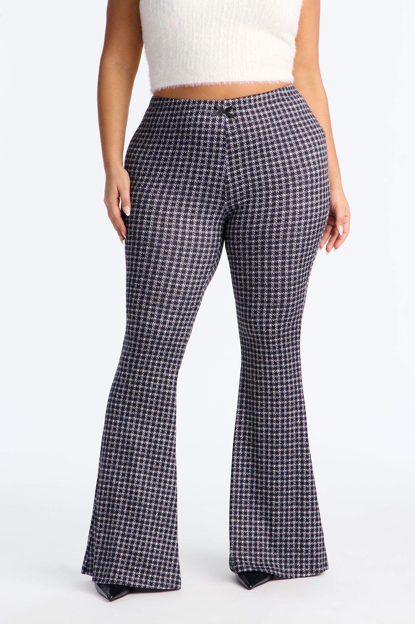 Kelly Gingham Flare Pant 32″ - Black/combo