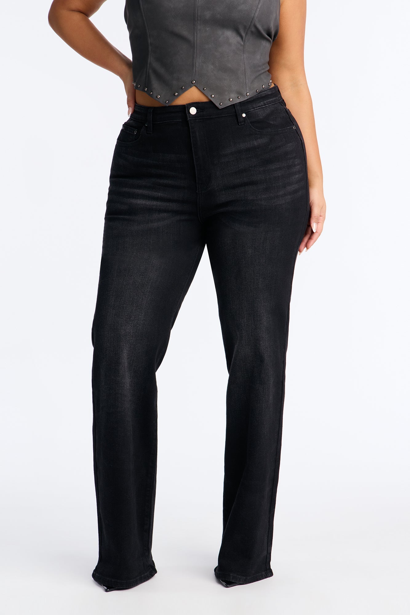 Tall Everyday Basic Straight Leg Denim Jeans - Black