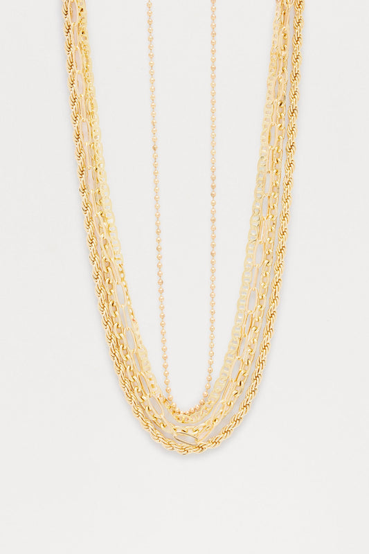 Lots Of Time Layered Necklace - Gold