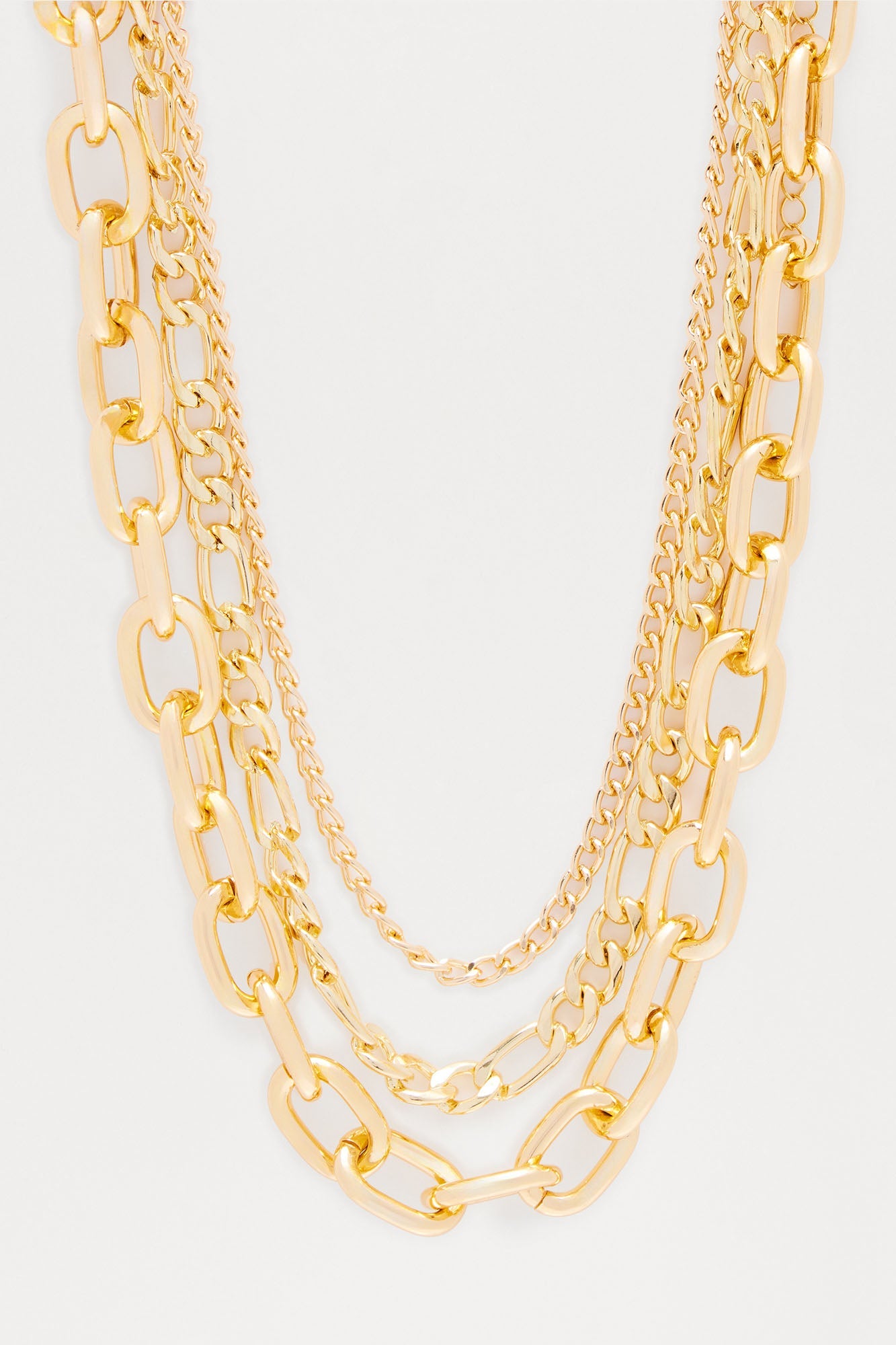 Linked Up Layered Necklace - Gold