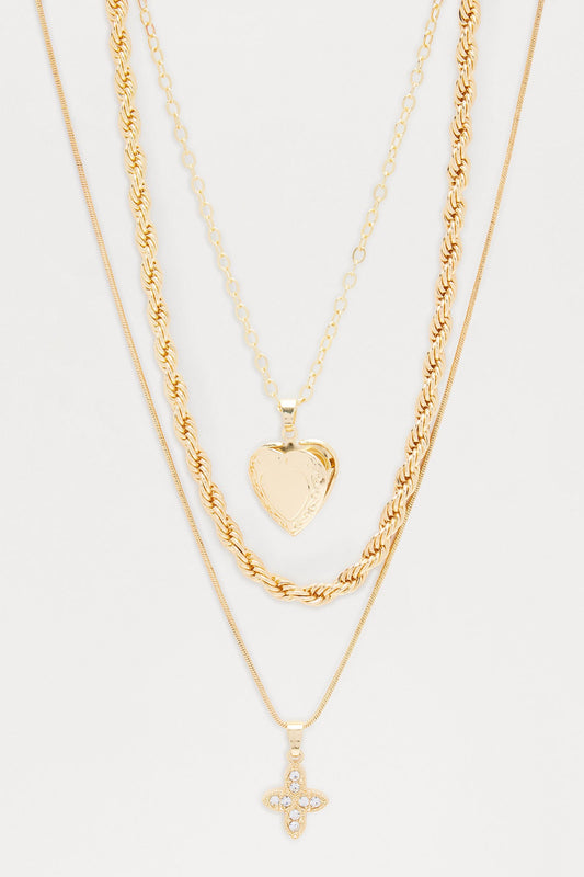 Loved Memories Layered Necklace - Gold