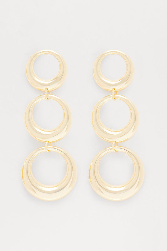 Caught In The Loop Drop Earrings - Gold