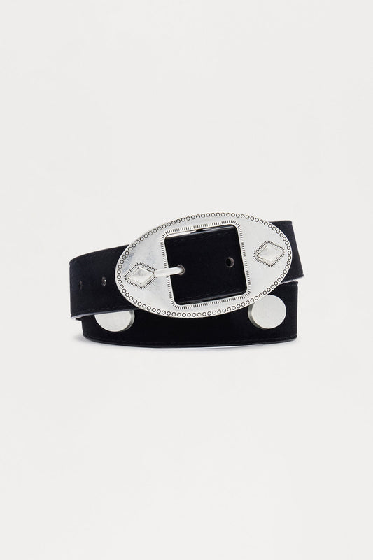 Round About Faux Leather Belt - Black