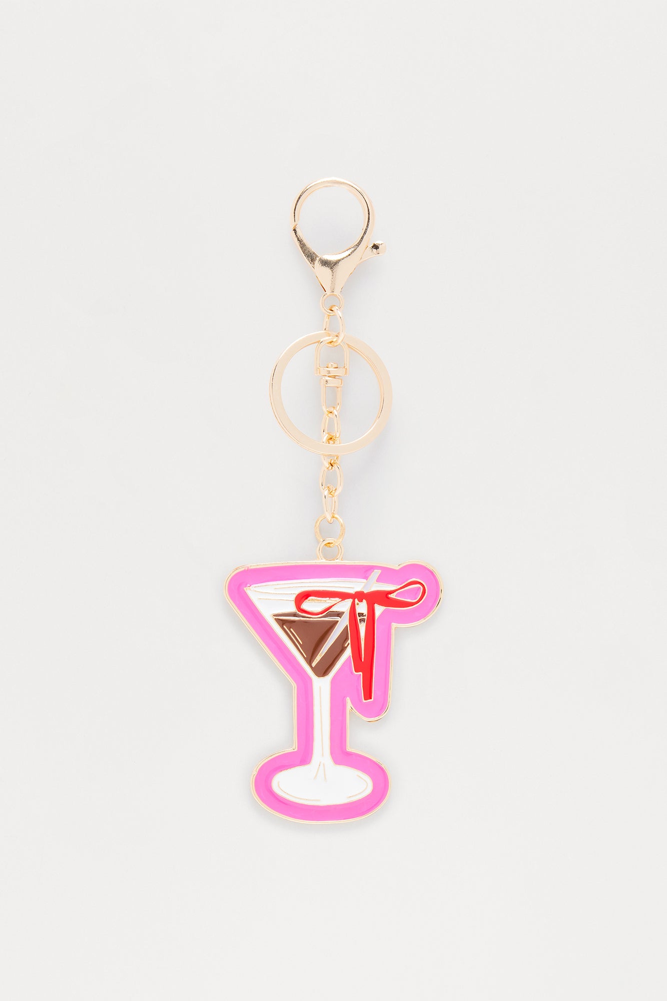 In Martini Mood Metal Handbag Charm - Pink/combo