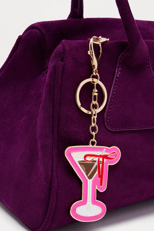In Martini Mood Metal Handbag Charm - Pink/combo
