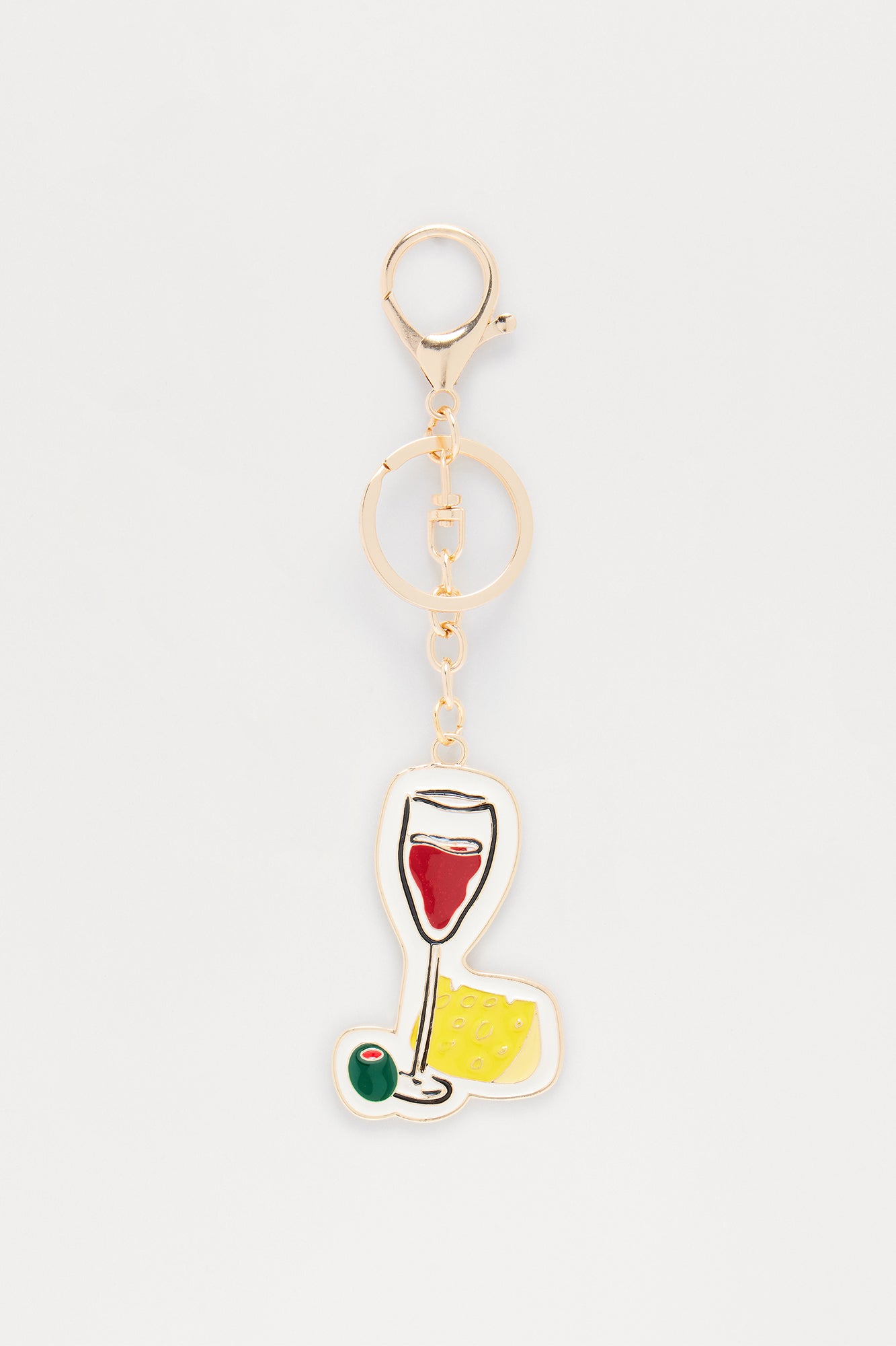 Wine Not Metal Handbag Charm - Ivory/combo