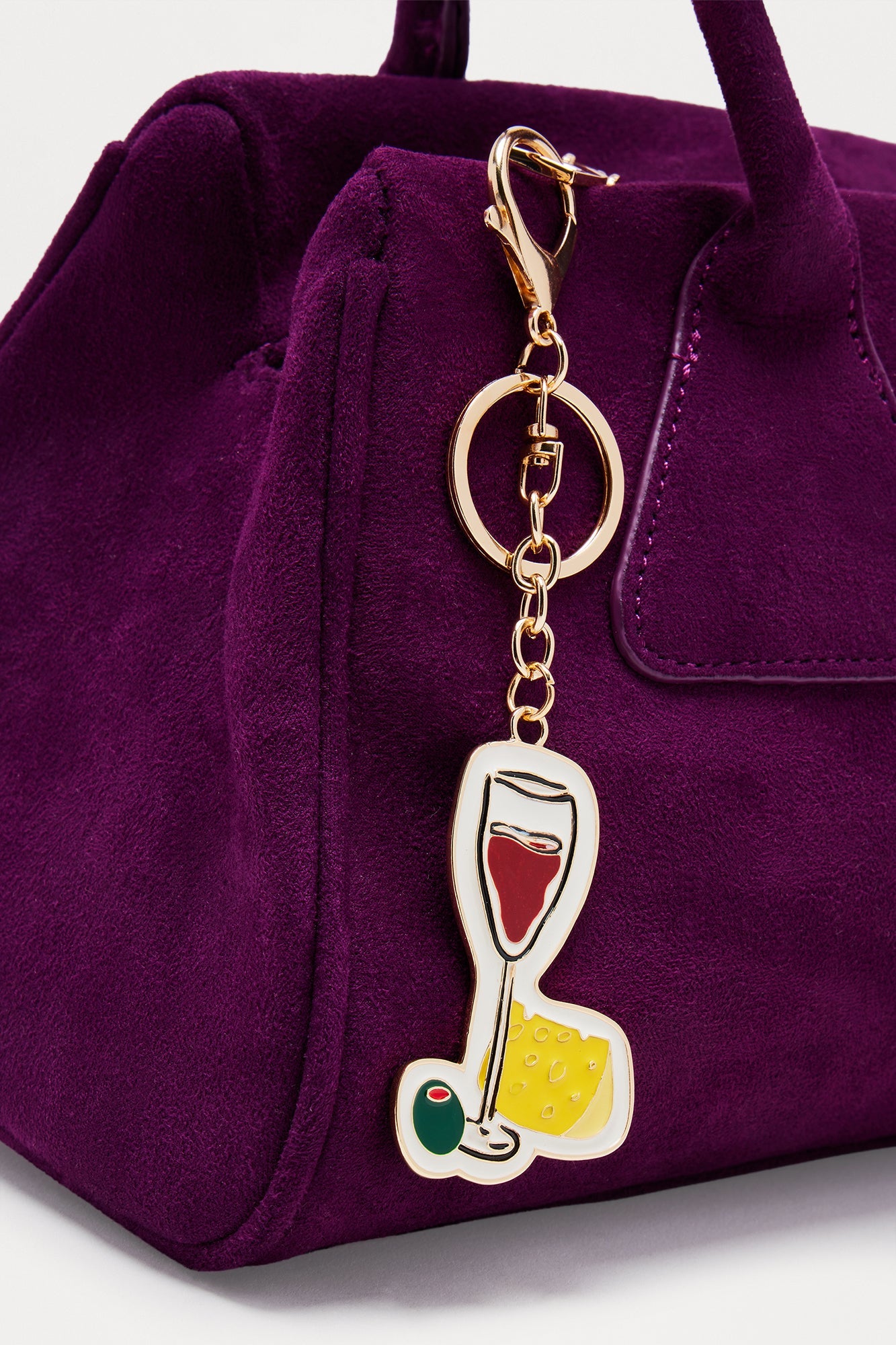 Wine Not Metal Handbag Charm - Ivory/combo