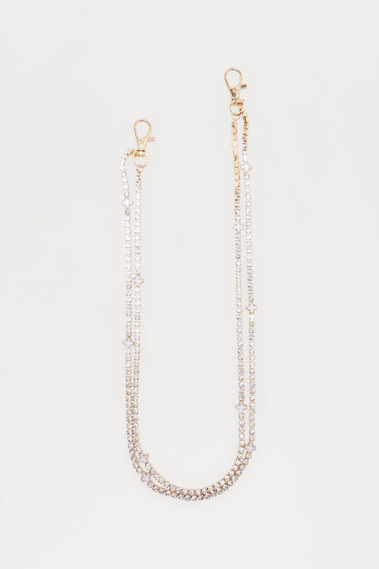 Push Your Luck Pant Chain - White/Gold