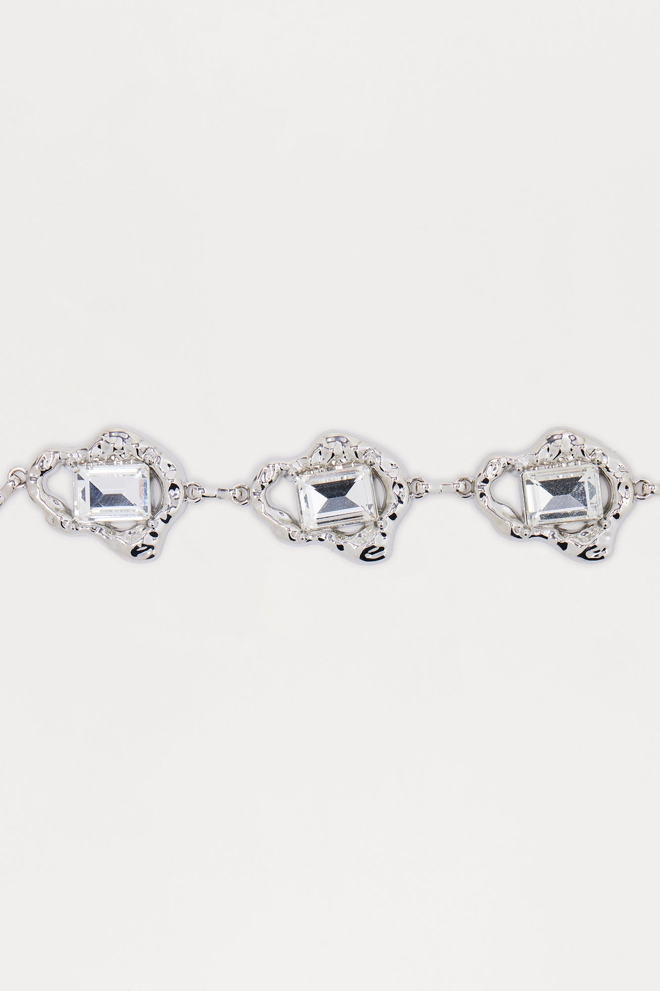 Diamond In The Rough Rhinestone Chain Belt - Silver