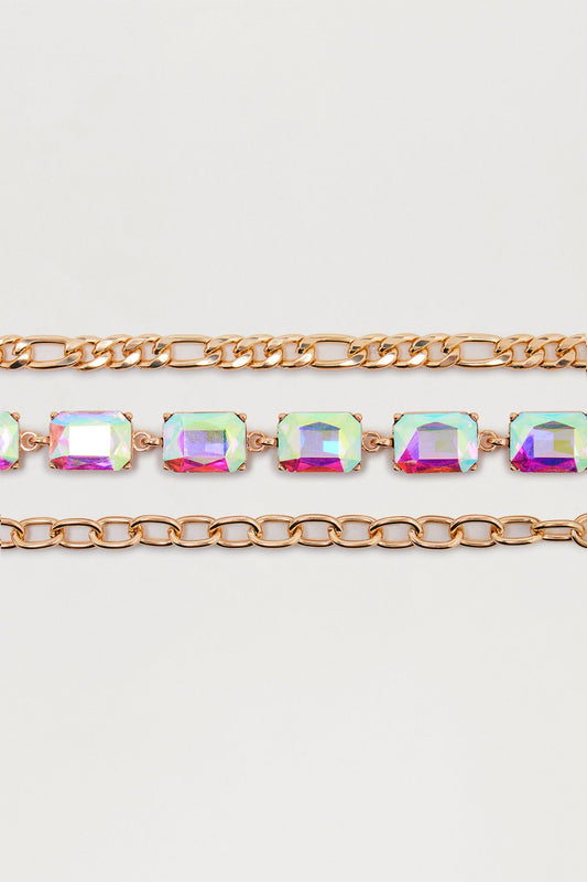 More Glitz Choker Necklace - Gold/Clear