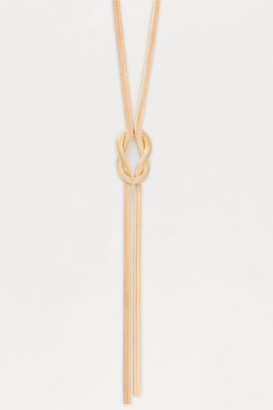 Knot Over It Lariat Necklace - Gold