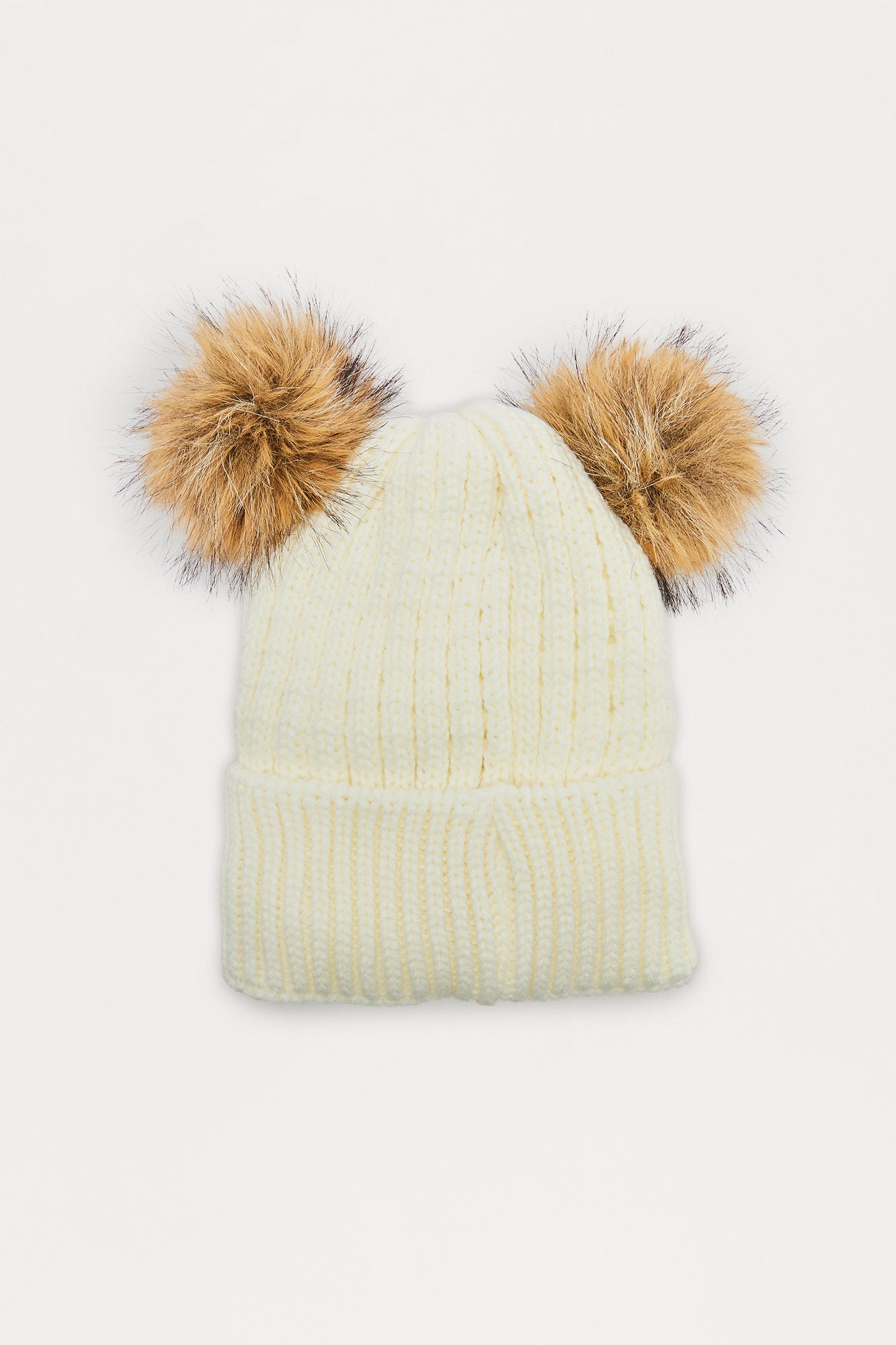 Fun In The Snow Double Pom Beanie - Ivory
