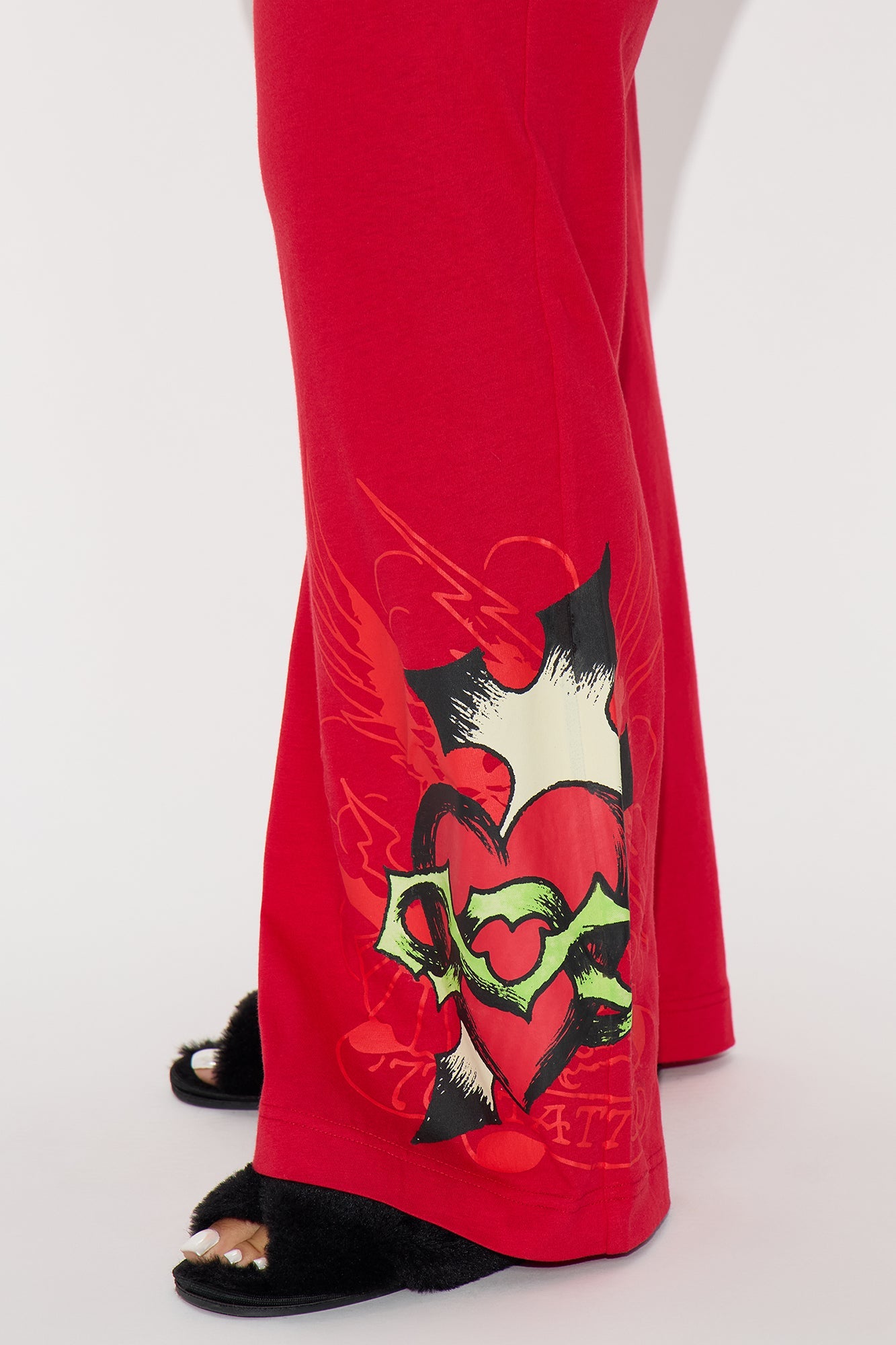 Ed Hardy Short Sleeve PJ Boxer Pant Set - Red/Black