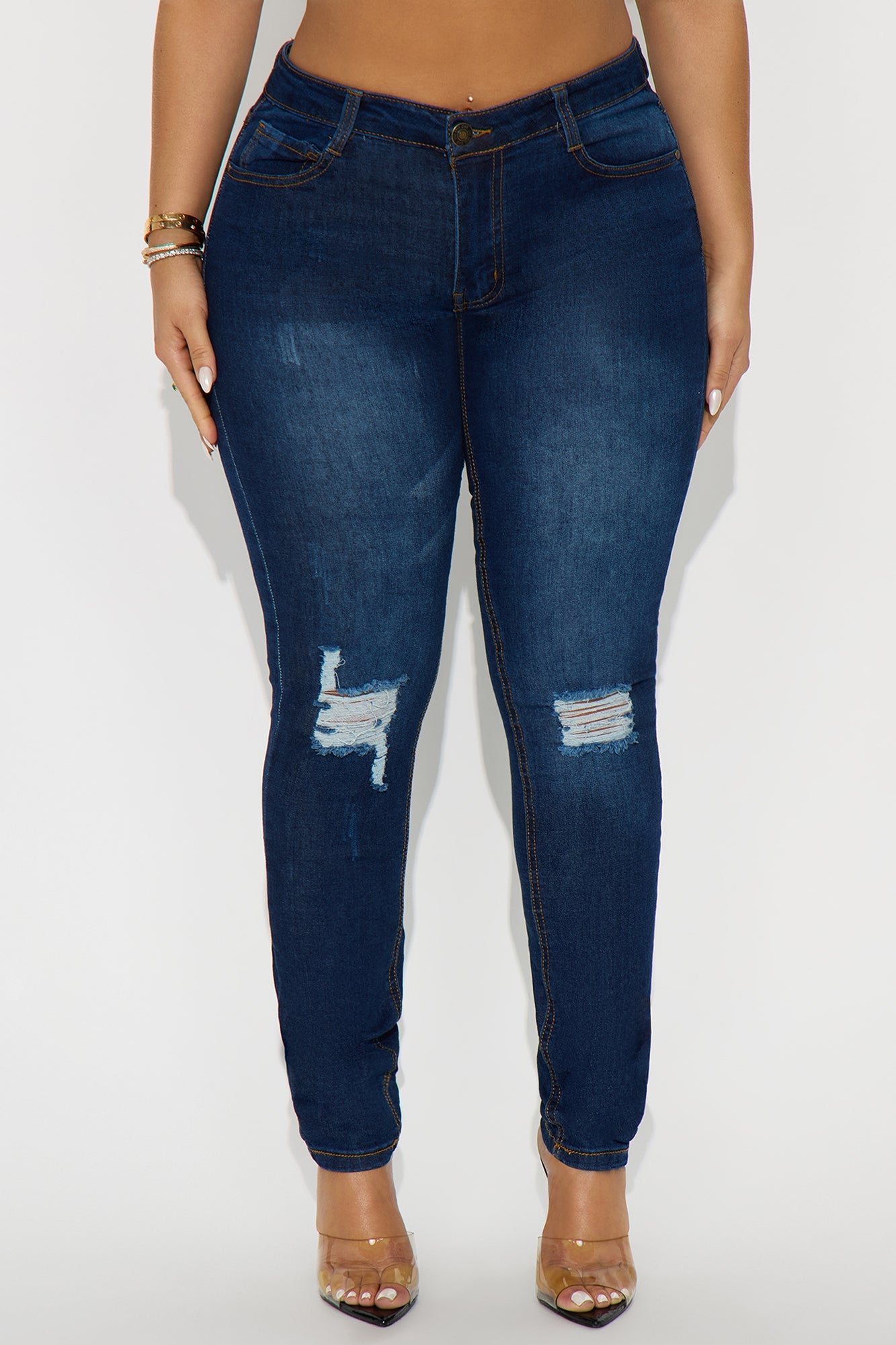 Melrose Ripped Skinny Jeans - Dark Wash