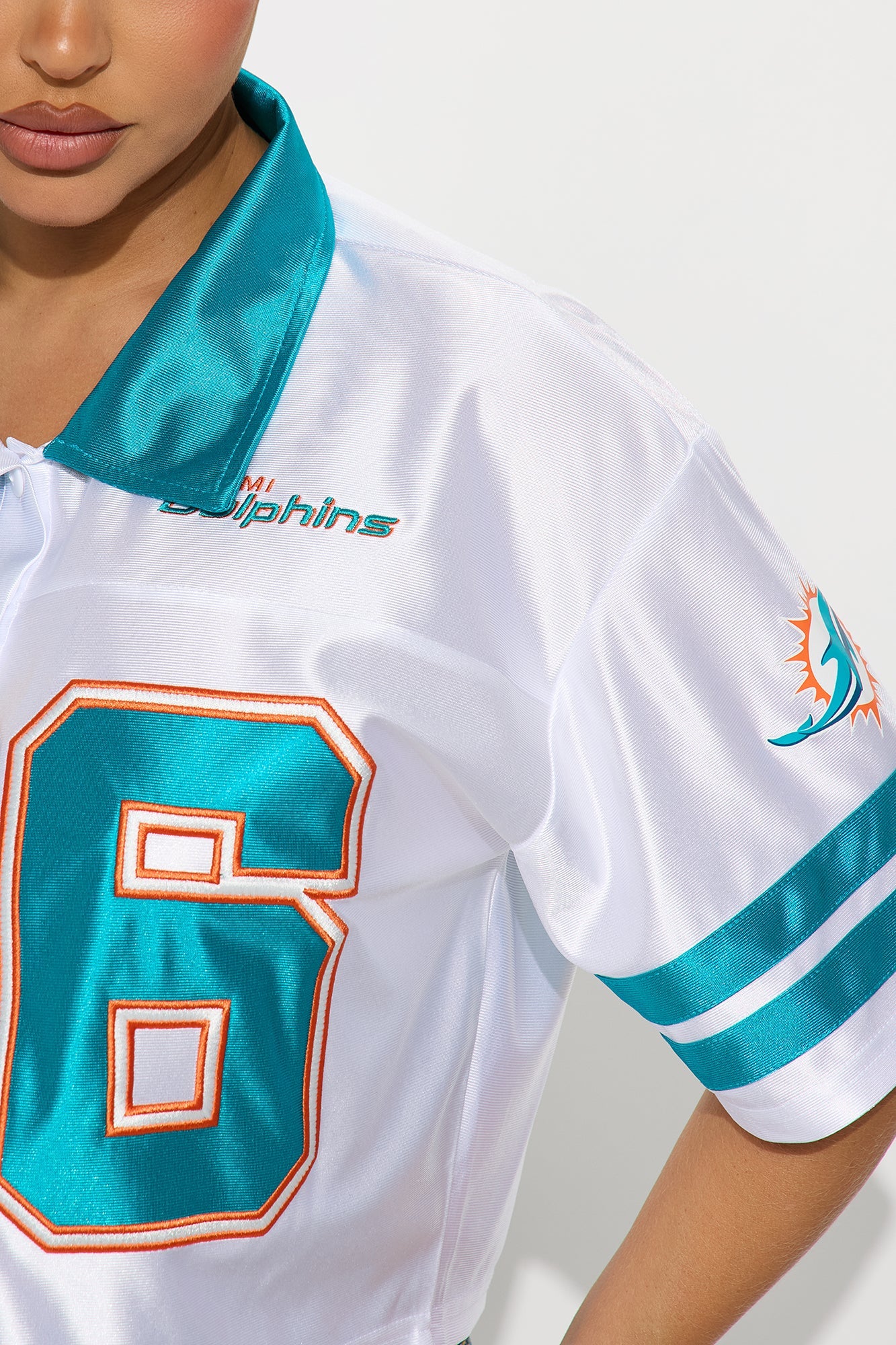 NFL Miami Dolphins Cropped Shirt - White/combo