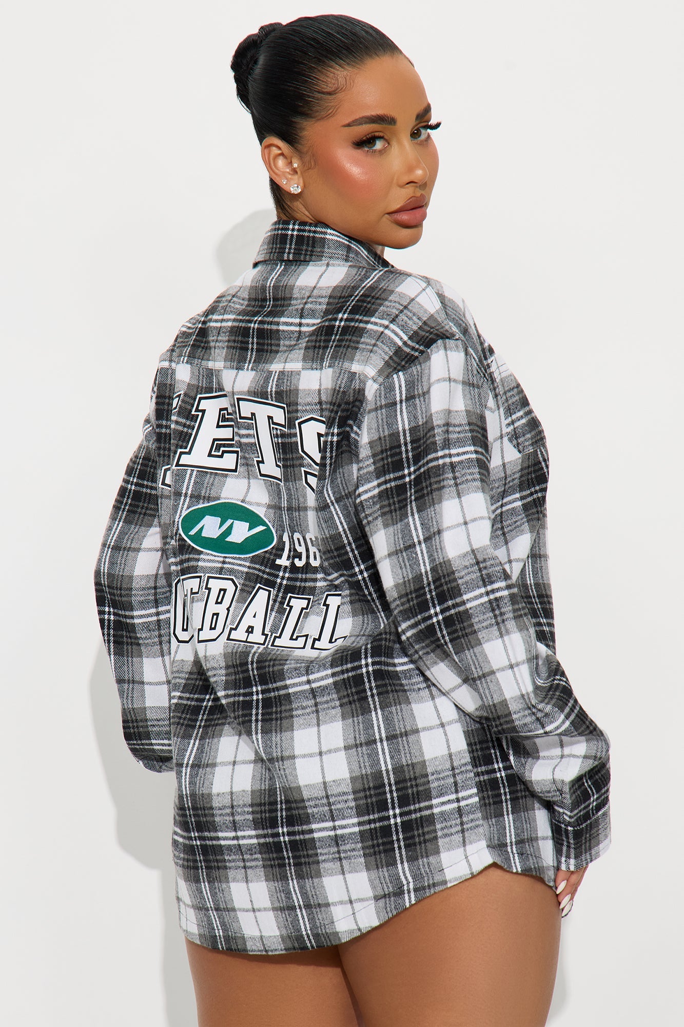 NFL NY Jets Plaid Flannel - Black/combo