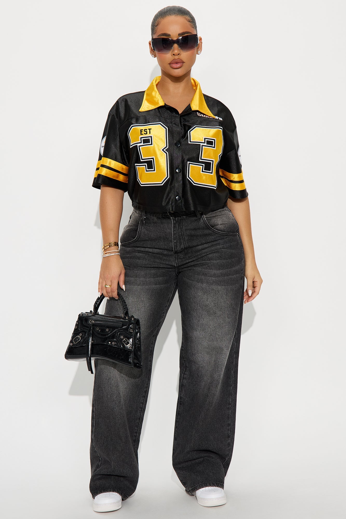 NFL Pittsburg Steelers Cropped Shirt - Black/combo