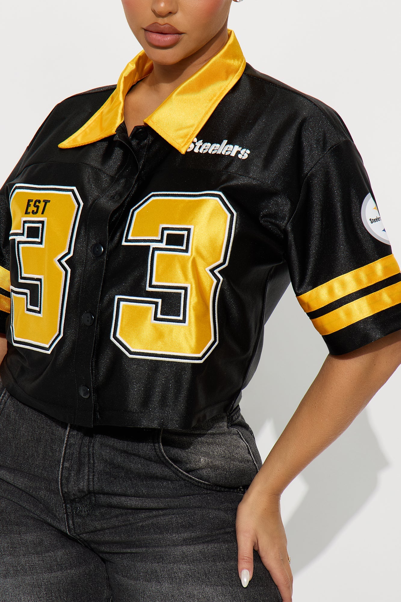 NFL Pittsburg Steelers Cropped Shirt - Black/combo
