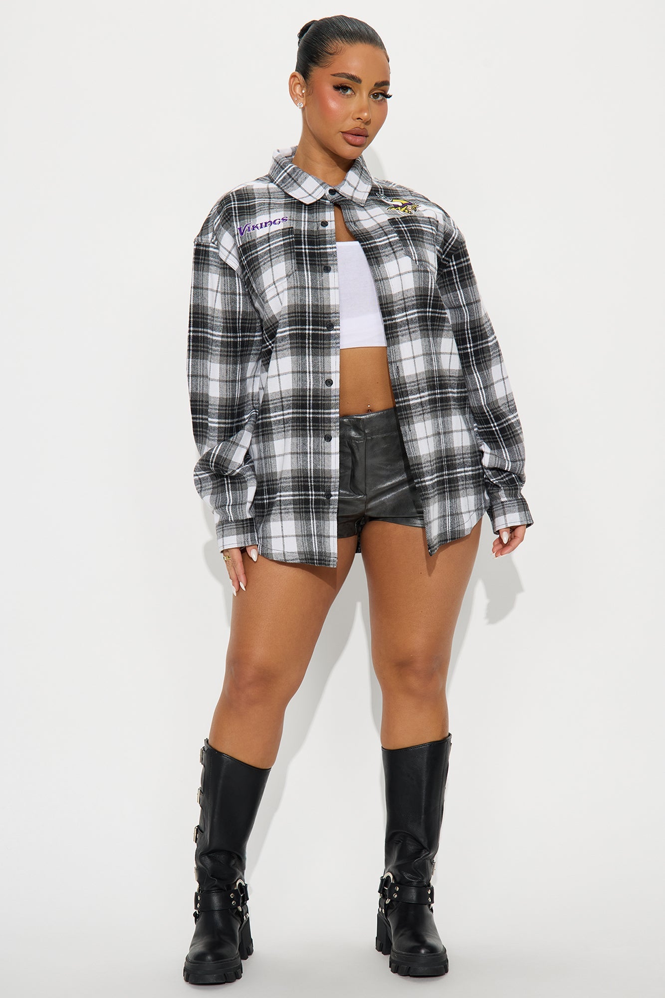 NFL Minnesota Vikings Plaid Flannel - Black/combo