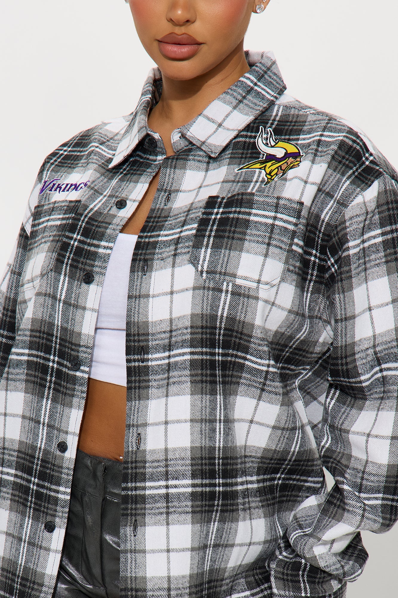 NFL Minnesota Vikings Plaid Flannel - Black/combo