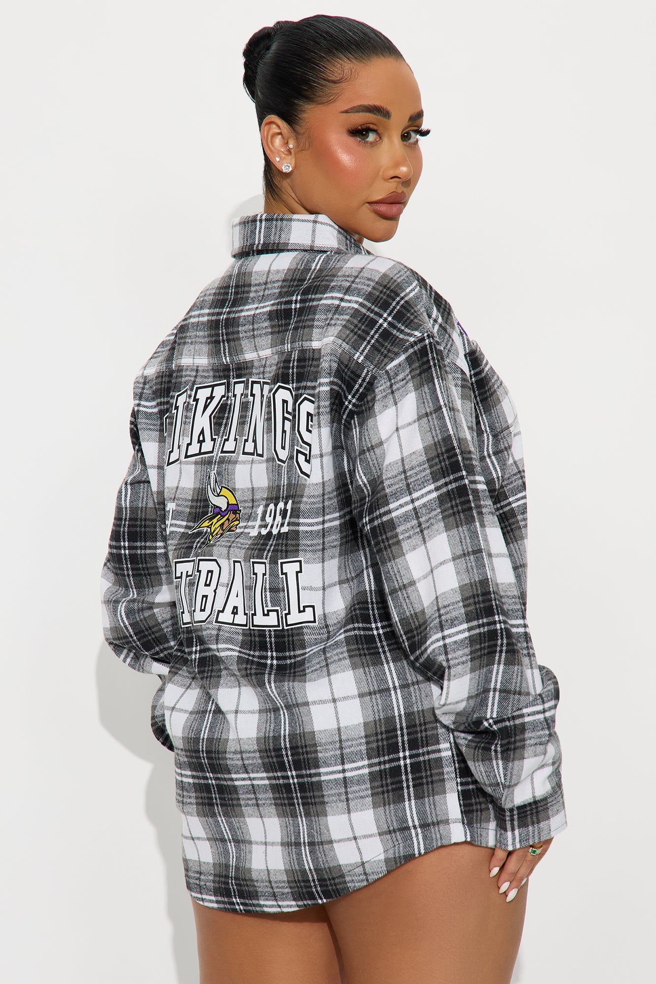 NFL Minnesota Vikings Plaid Flannel - Black/combo