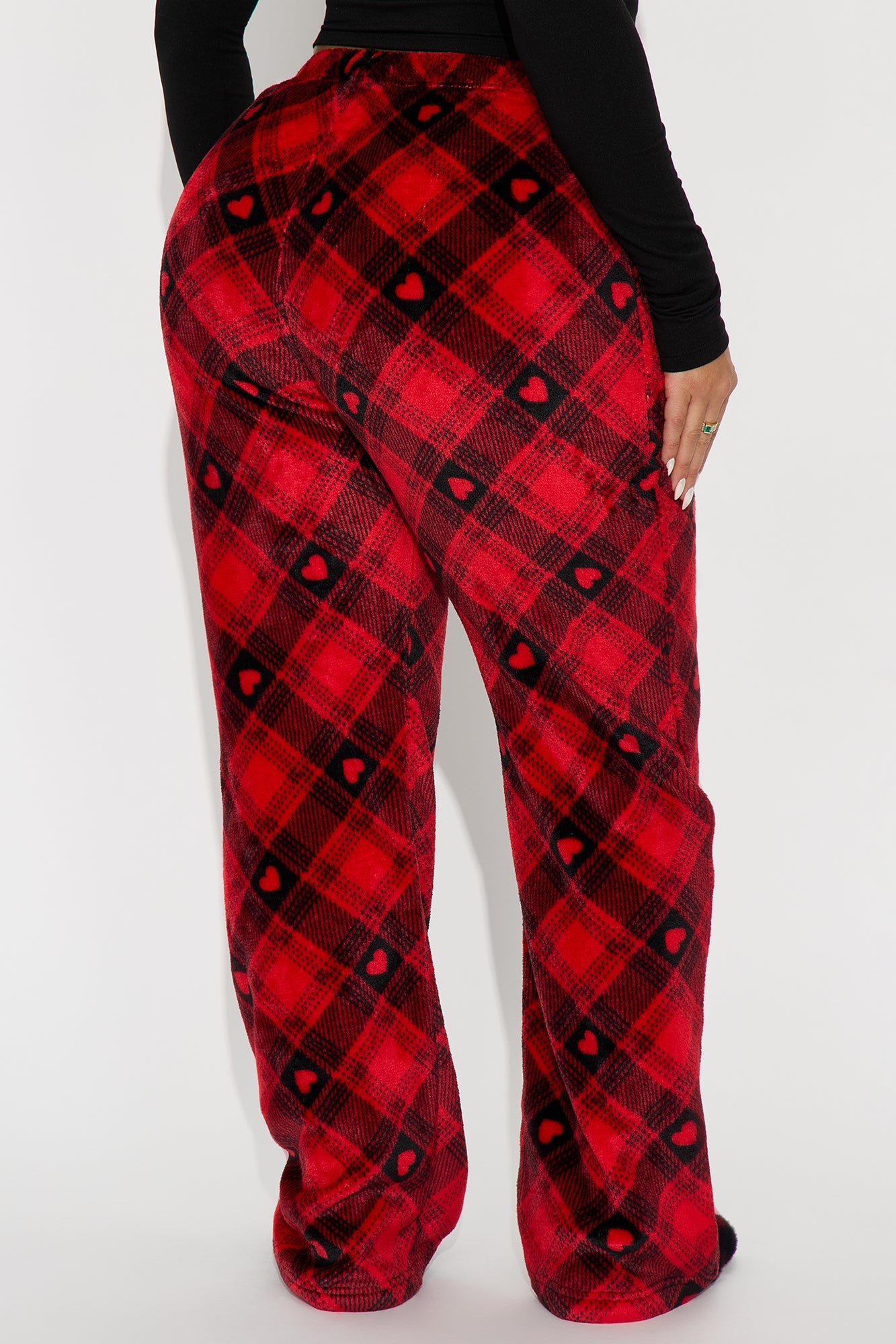 I Heart You Plush PJ Pants - Red/Black