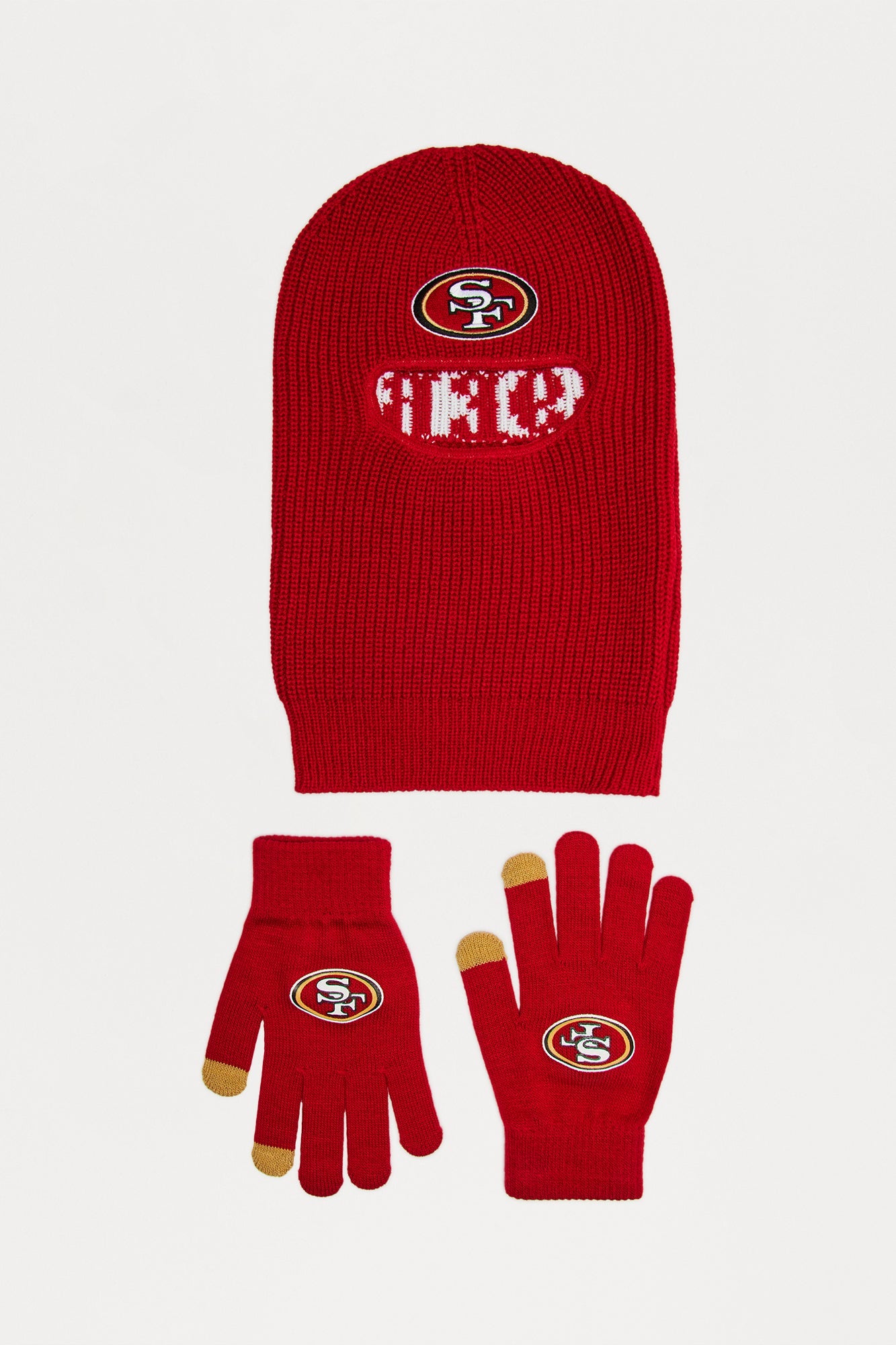NFL 49Ers Cold Weather 2 Piece Hat And Glove Set - Red/combo