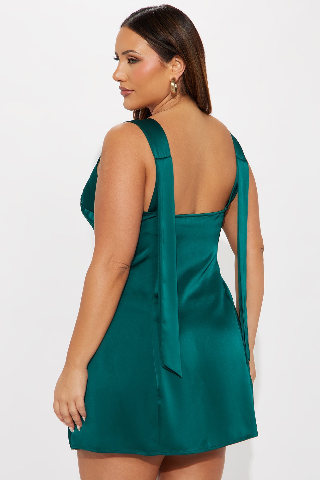 Marabelle Satin Micro Mini Dress - Emerald
