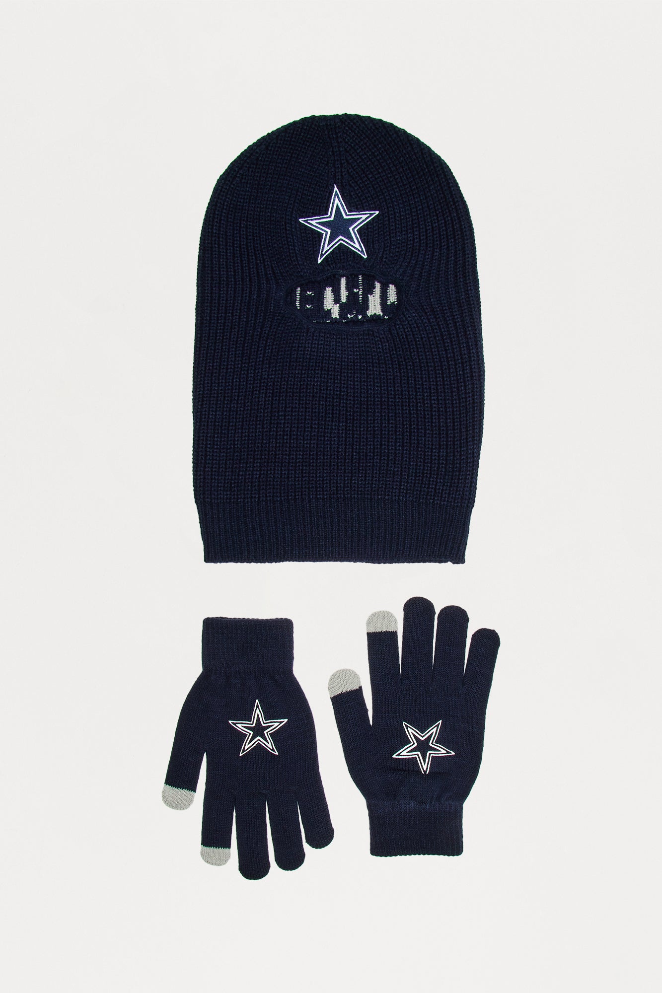 NFL Cowboys Cold Weather 2 Piece Hat And Glove Set - Navy/combo