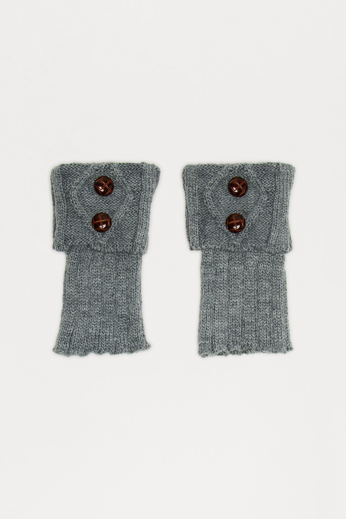 Button Up Leg Warmers - Grey