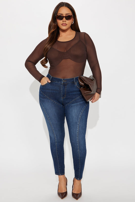 On Track Moto Skinny Jeans - Dark Wash