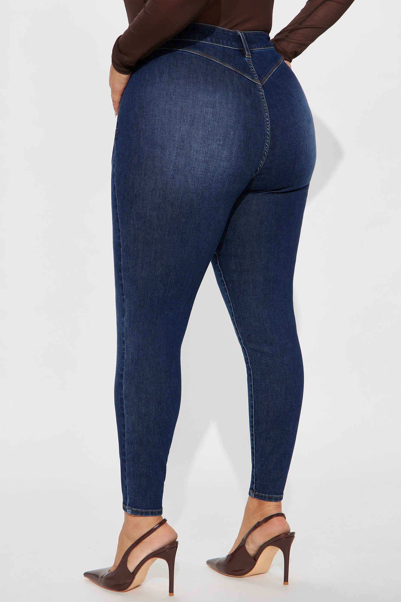 On Track Moto Skinny Jeans - Dark Wash