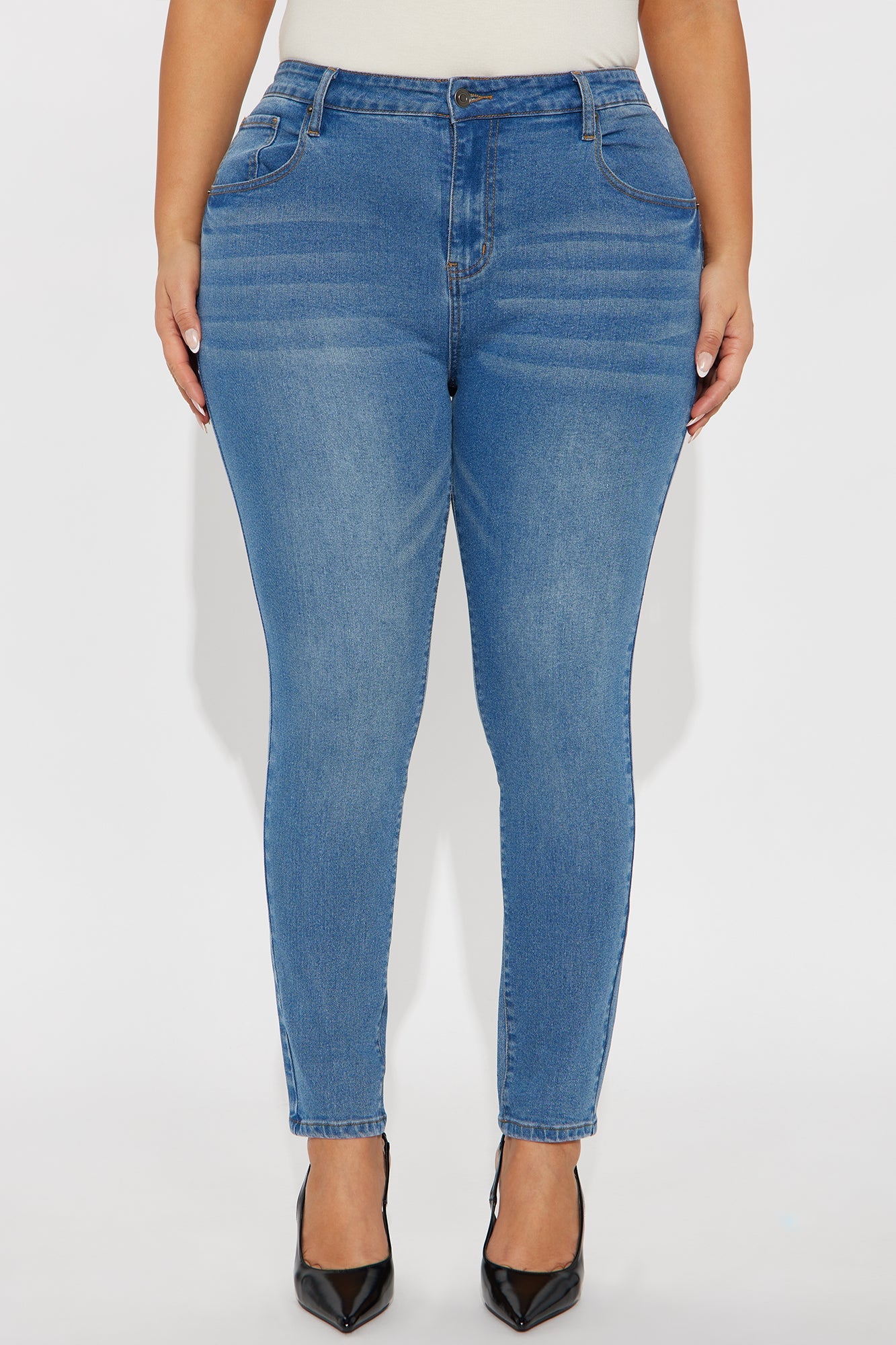 Simple Beauty Stretch Skinny Jeans - Medium Wash