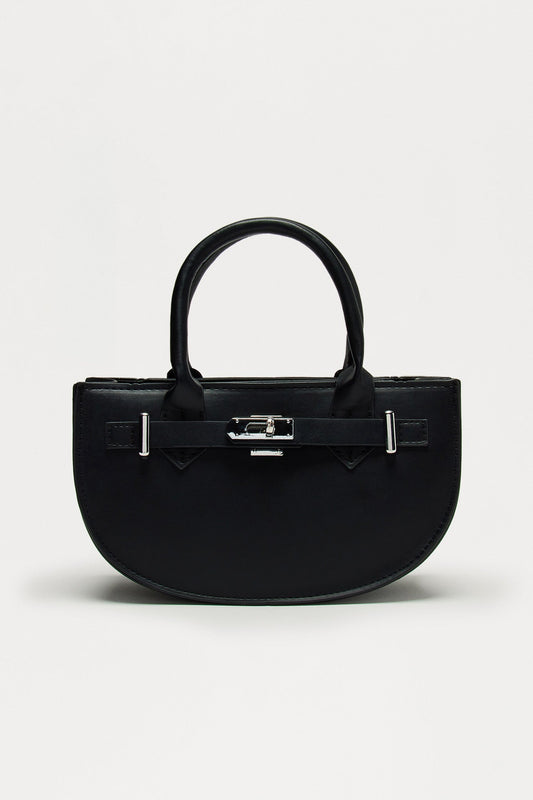 Don't Circle Back Faux Leather Bag - Black