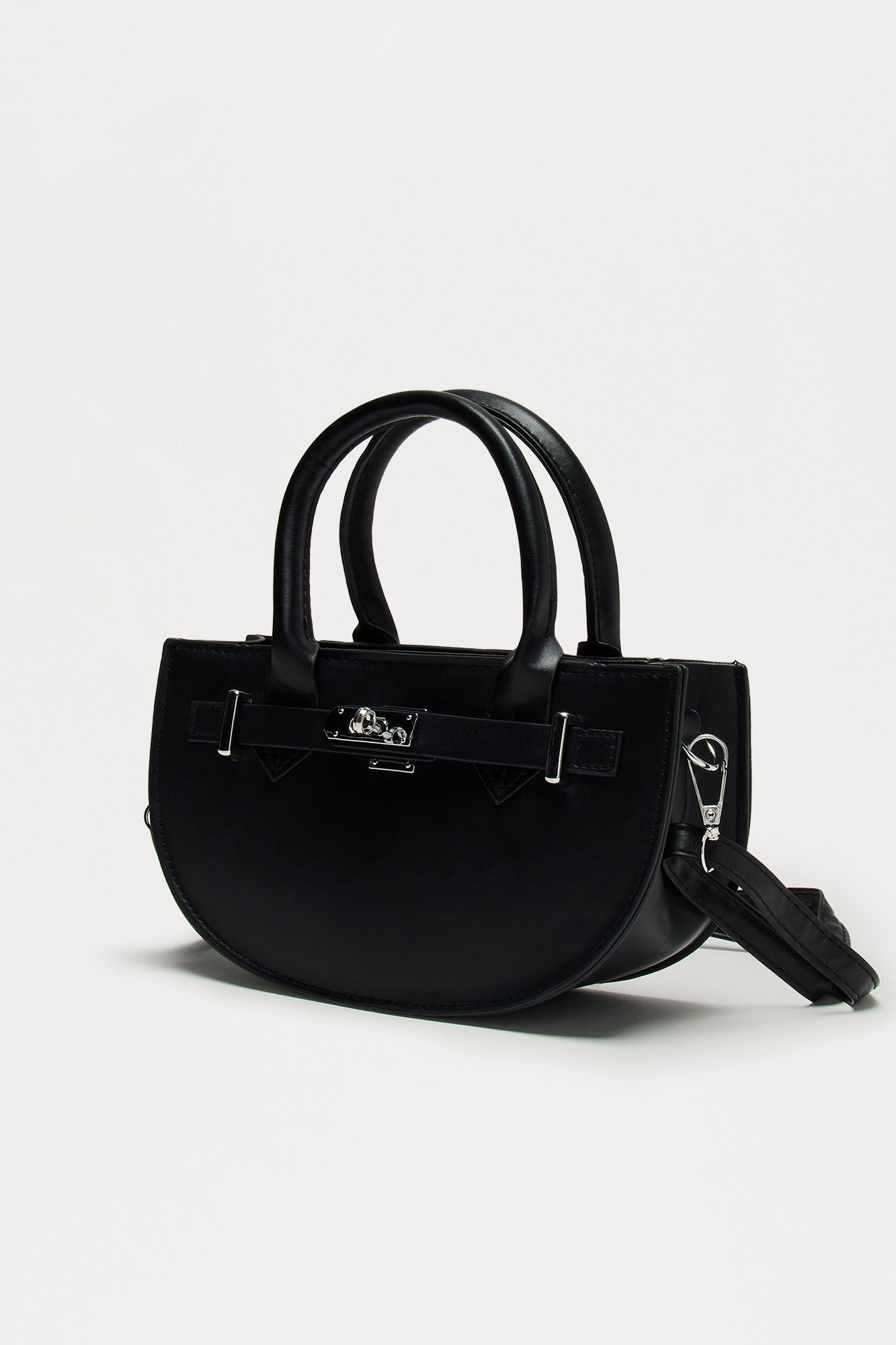 Don't Circle Back Faux Leather Bag - Black