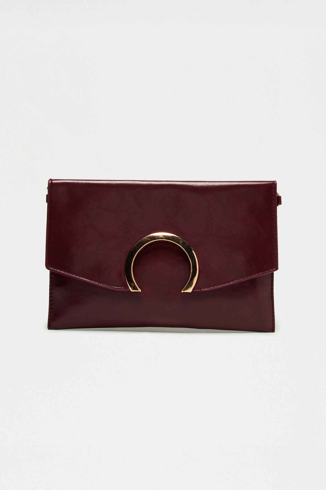 Good Luck With Me Faux Leather Clutch - Plum