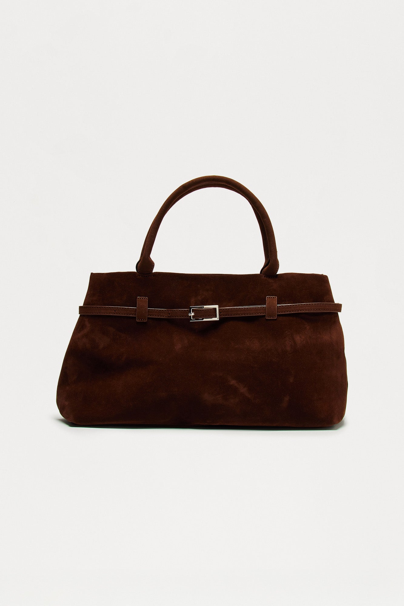 Consider This Faux Suede Shoulder Bag - Brown