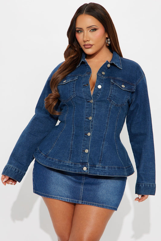 Focal Point Stretch Denim Jacket - Dark Wash