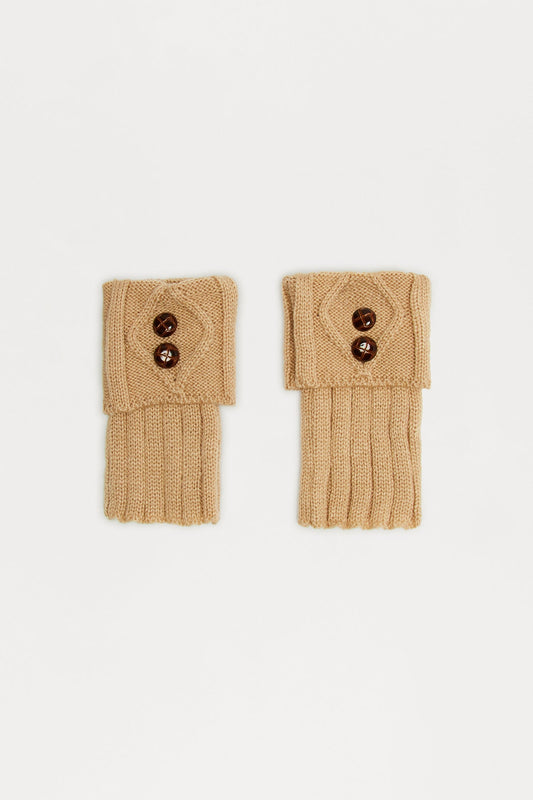 Button Up Leg Warmers - Tan
