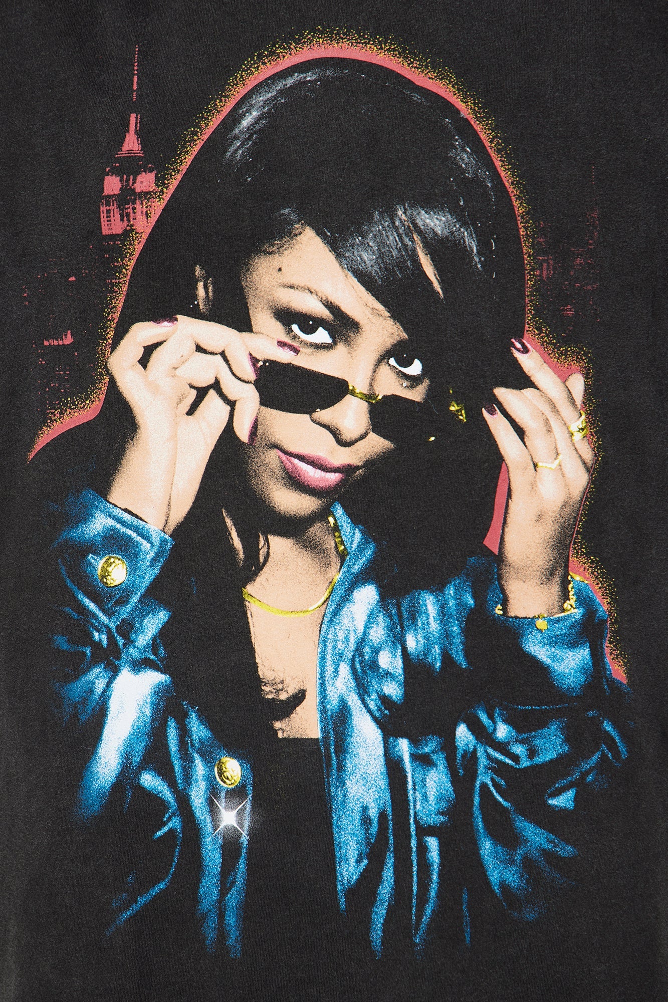 Aaliyah One In A Million Oversize Wash Tee - Black Wash