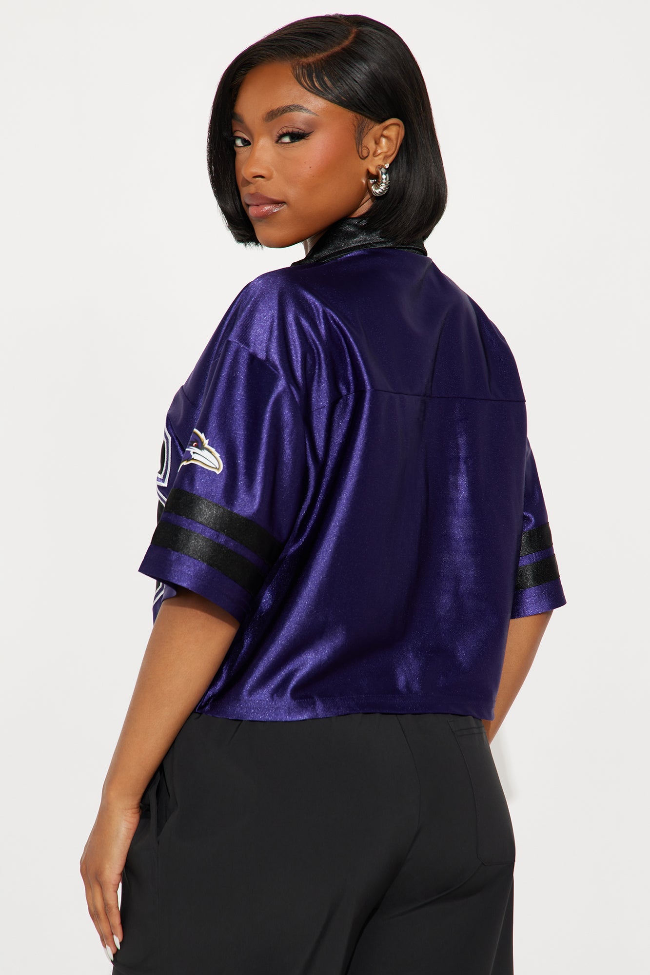 NFL Baltimore Ravens Cropped Shirt - Purple/combo