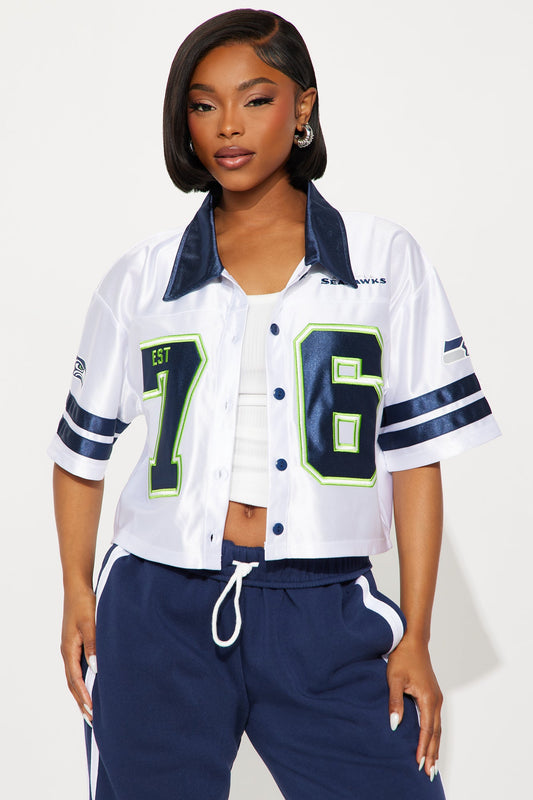NFL Seattle Seahawks Cropped Shirt - White/combo