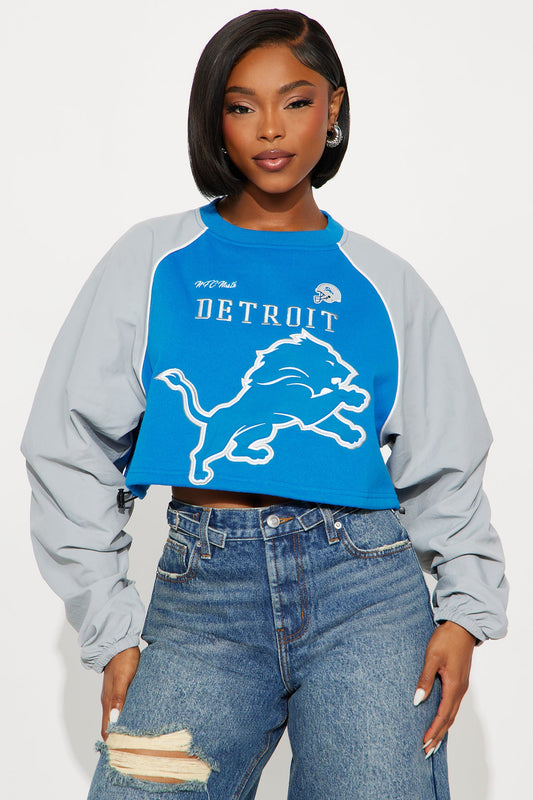 NFL Detroit Lions Crew Neck Sweatshirt - Blue/combo