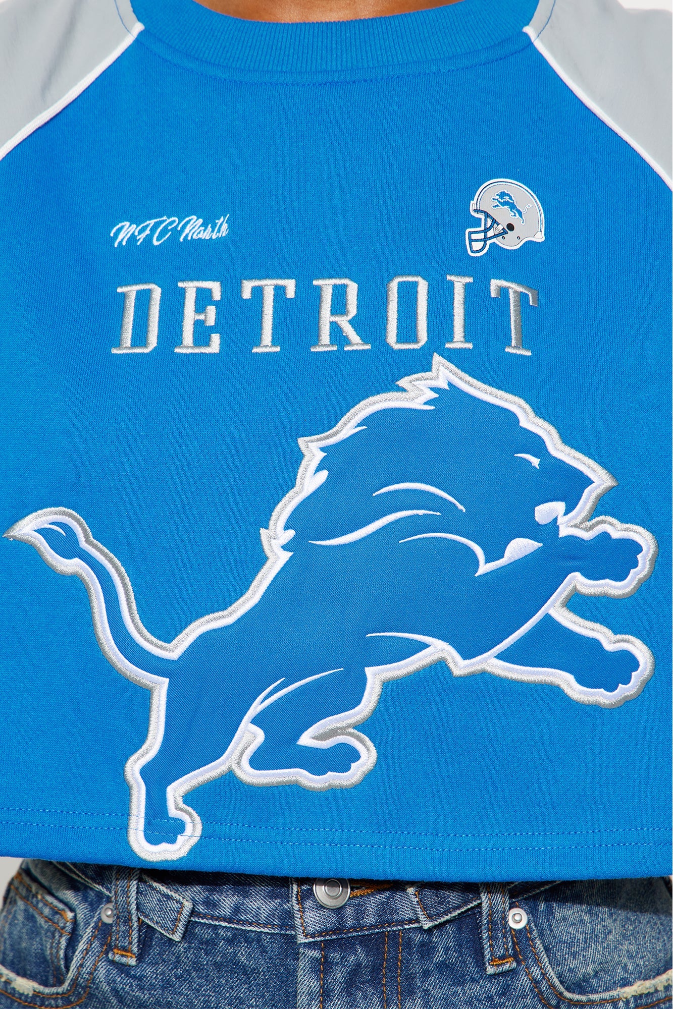 NFL Detroit Lions Crew Neck Sweatshirt - Blue/combo