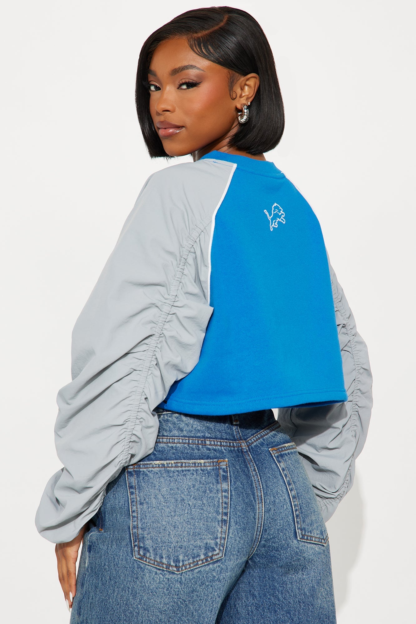 NFL Detroit Lions Crew Neck Sweatshirt - Blue/combo
