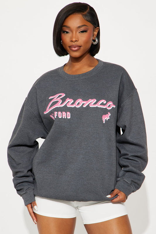 Ford Bronco Pull Over Crew Neck Sweatshirt - Black