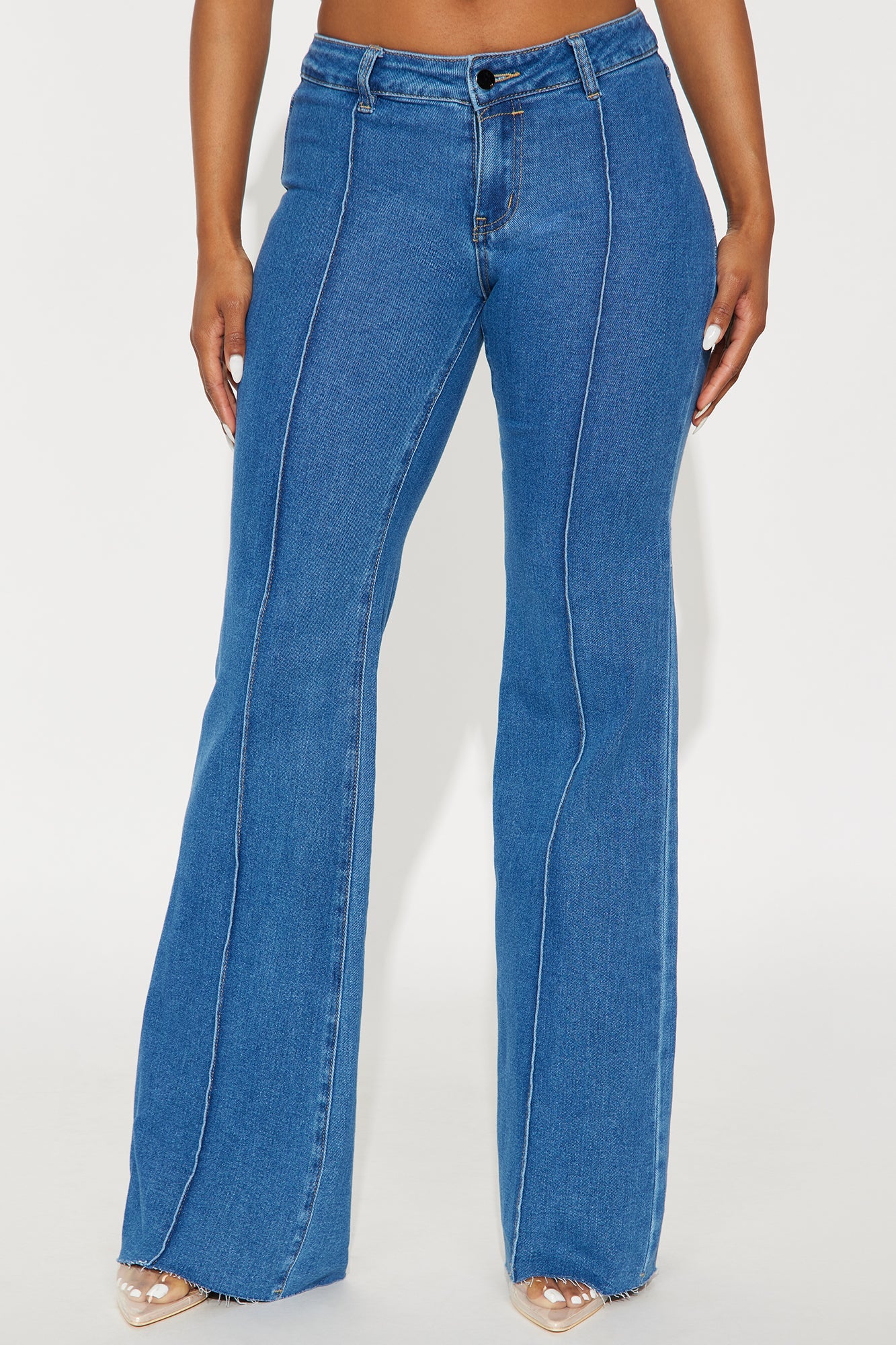 Always Low Key Flare Leg Jeans - Medium Blue Wash