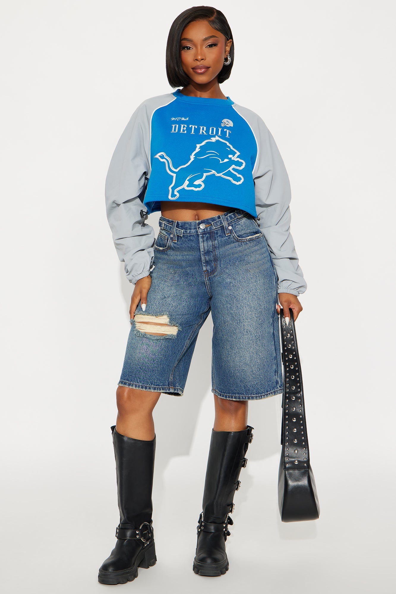 Go Getter Ripped Denim Jorts - Medium Wash