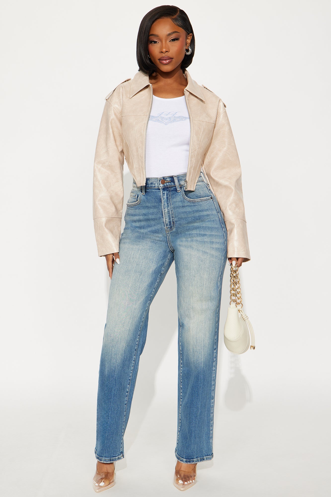 Hot Gossip High Rise Dad Straight Leg Jean - Medium Wash