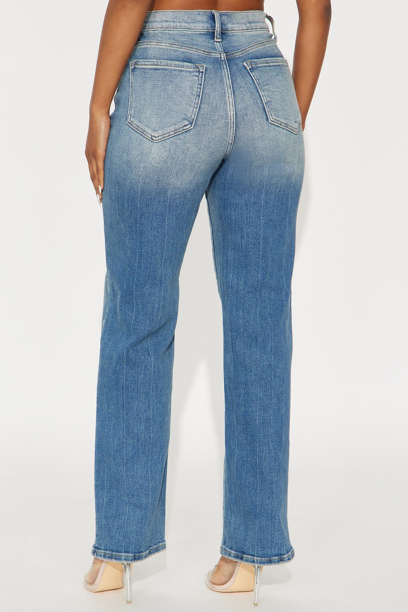 Hot Gossip High Rise Dad Straight Leg Jean - Medium Wash